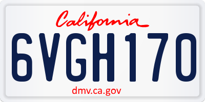 CA license plate 6VGH170