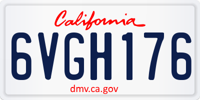 CA license plate 6VGH176