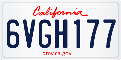 CA license plate 6VGH177