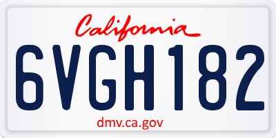 CA license plate 6VGH182