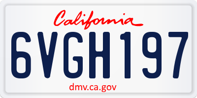 CA license plate 6VGH197