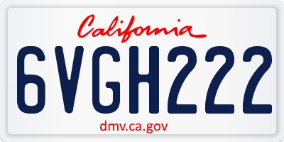 CA license plate 6VGH222