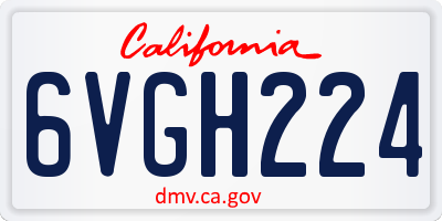CA license plate 6VGH224