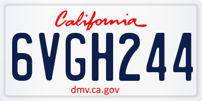 CA license plate 6VGH244