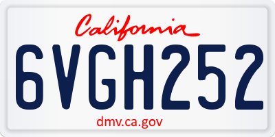 CA license plate 6VGH252