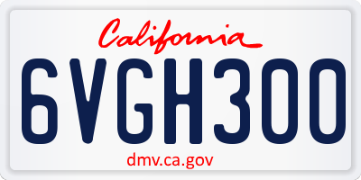 CA license plate 6VGH300