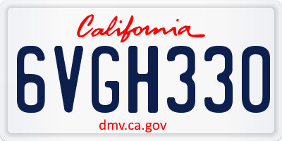 CA license plate 6VGH330