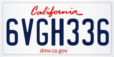 CA license plate 6VGH336