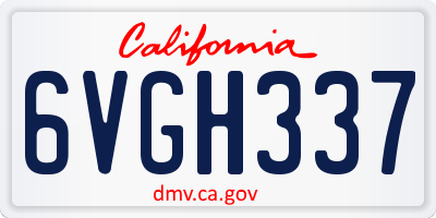 CA license plate 6VGH337