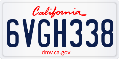 CA license plate 6VGH338