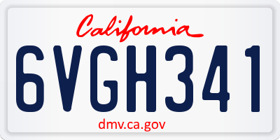 CA license plate 6VGH341