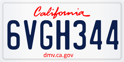 CA license plate 6VGH344