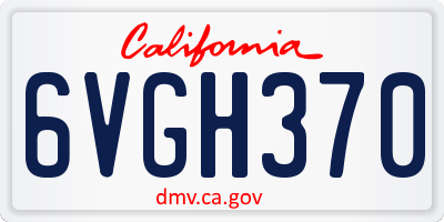 CA license plate 6VGH370
