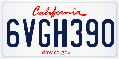 CA license plate 6VGH390