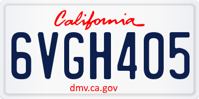 CA license plate 6VGH405