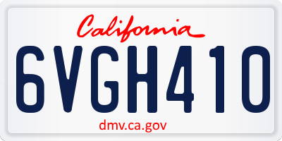 CA license plate 6VGH410