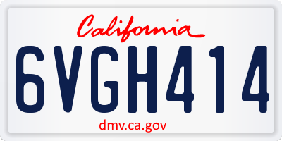 CA license plate 6VGH414