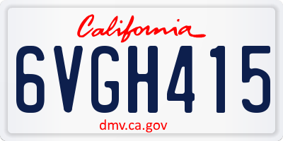CA license plate 6VGH415