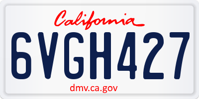 CA license plate 6VGH427
