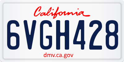 CA license plate 6VGH428