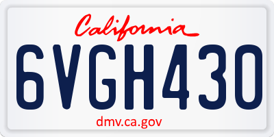 CA license plate 6VGH430