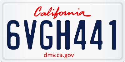 CA license plate 6VGH441