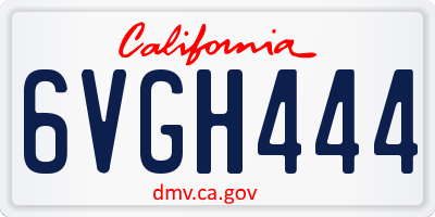 CA license plate 6VGH444