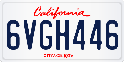 CA license plate 6VGH446