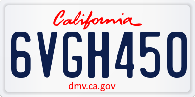 CA license plate 6VGH450