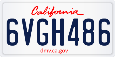 CA license plate 6VGH486