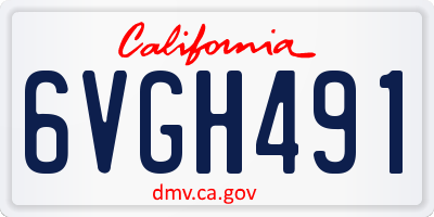 CA license plate 6VGH491