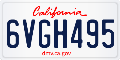 CA license plate 6VGH495