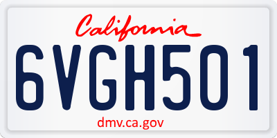 CA license plate 6VGH501