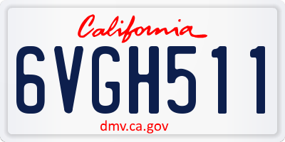 CA license plate 6VGH511