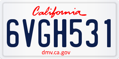 CA license plate 6VGH531