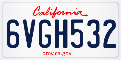 CA license plate 6VGH532