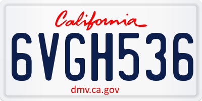 CA license plate 6VGH536