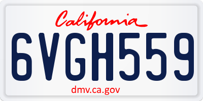 CA license plate 6VGH559