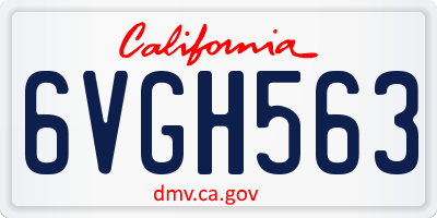 CA license plate 6VGH563