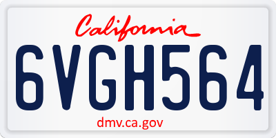 CA license plate 6VGH564