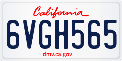 CA license plate 6VGH565