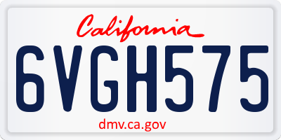 CA license plate 6VGH575
