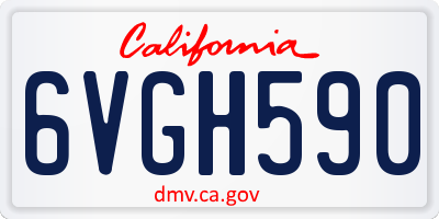 CA license plate 6VGH590