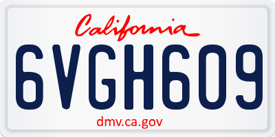 CA license plate 6VGH609