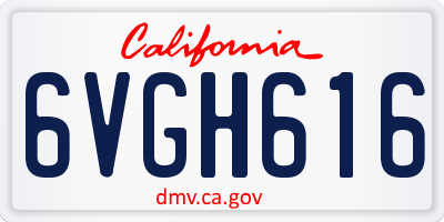 CA license plate 6VGH616
