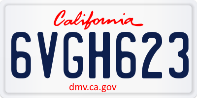 CA license plate 6VGH623