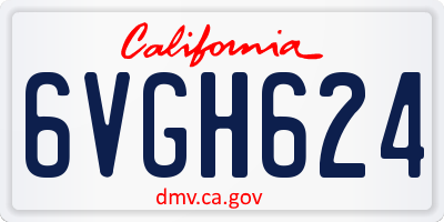 CA license plate 6VGH624