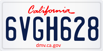 CA license plate 6VGH628