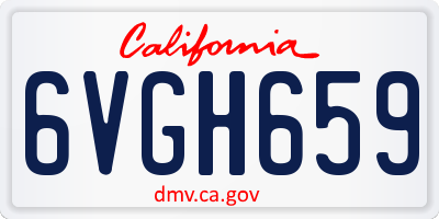 CA license plate 6VGH659