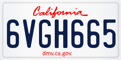 CA license plate 6VGH665